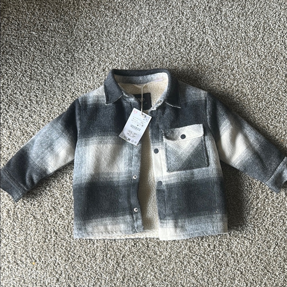 Plaid Button-Up Jacket for Kids